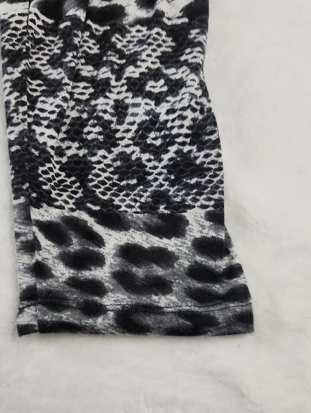 MICHAEL Michael Kors Black & White Mixed Animal & Snake Print Long Sleeve Top XL